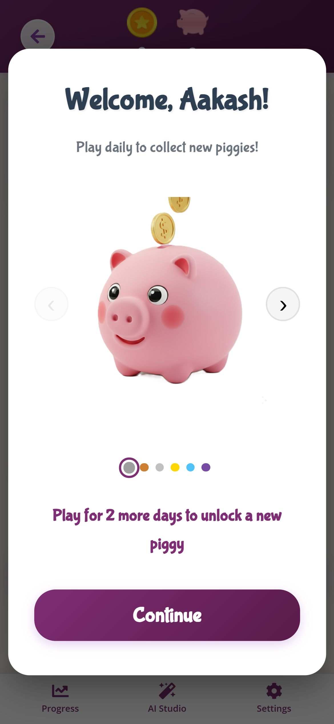 A calendar showing a daily learning streak to motivate users with reading difficulty